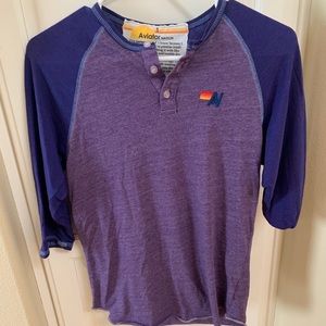 Light/ dark purple women’s shirt. Aviator Nation